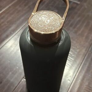 Apana Black Stainless Water Bottle with rose Gold Accent Cap